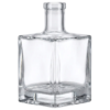 Garrafa de vidro quadrada modelo Cube 500ml transparente para licores e azeites.