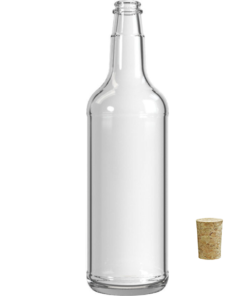 Garrafa de vidro de 1 litro modelo Guala para xaropes e coquetelaria.