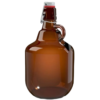 Growler de vidro 2 Litros com alça e tampa swing top para chope fresco.