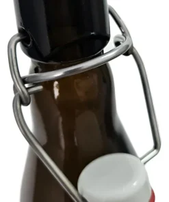 Garrafa de vidro para cerveja tipo Belga 550ml com tampa swing top de cerâmica.