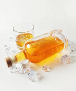 Garrafa de vidro Kaleid 750ml lisa com fundo pesado e base grossa para gins.
