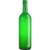 Garrafa de vidro Bordalesa verde esmeralda 750ml para proteção de vinhos.