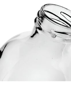 Garrafa de vidro de 1 litro com bocal largo de 38mm para sucos e detox.