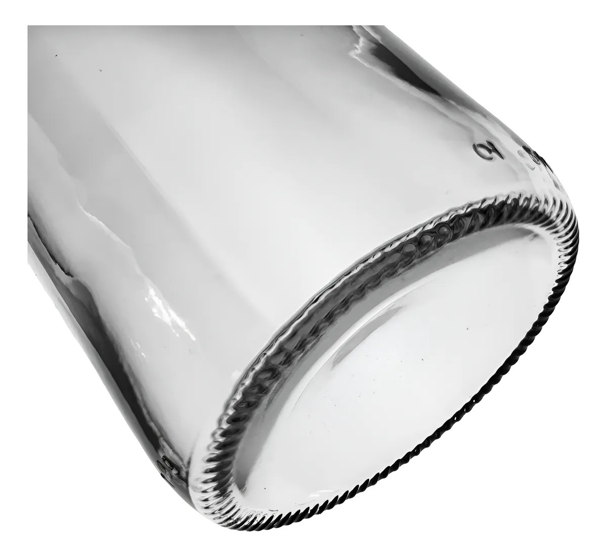 Garrafa de vidro de 1 litro com bocal largo de 38mm para sucos e detox.