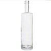 Garrafa de vidro transparente modelo Citrino 750ml, formato cilíndrico alto e fino, com base de vidro espessa e gargalo alongado para rolha.