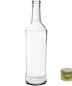 Garrafa de vidro modelo Exclusive 670ml com contornos diferenciados.