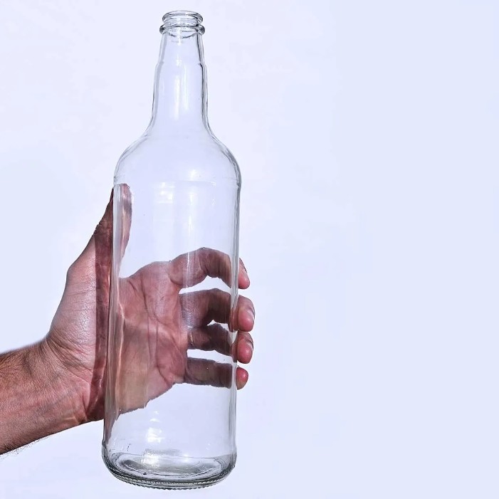 Garrafa de vidro de 1 litro modelo Guala para xaropes e coquetelaria.