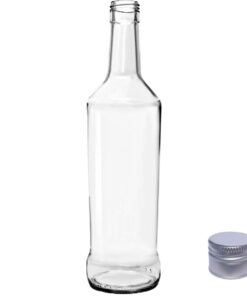 Garrafa de vidro modelo Exclusive 670ml com contornos diferenciados.