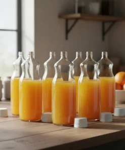 Garrafa de vidro de 1 litro com bocal de 28mm para sucos e detox.