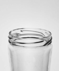 Pote de vidro cilíndrico modelo Andino 360ml para doces e antepastos.