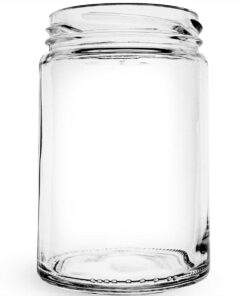 Pote de vidro cilíndrico modelo Andino 360ml para doces e antepastos.