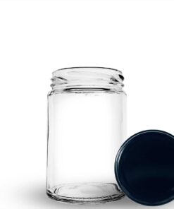 Pote de vidro cilíndrico modelo Andino 360ml para doces e antepastos.