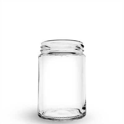 Pote de vidro cilíndrico modelo Andino 360ml para doces e antepastos.