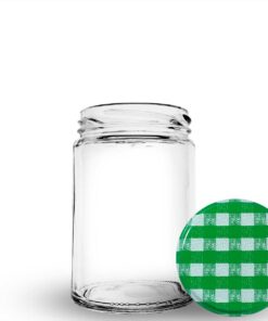 Pote de vidro cilíndrico modelo Andino 360ml para doces e antepastos.