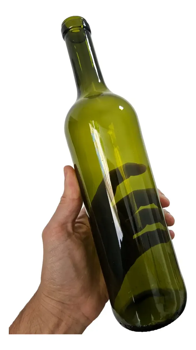 Garrafa de vidro Bordalesa Verde Escura 750 ml - Imagem 2