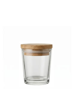 Pote de Vidro para velas 70 ml com Tampa de Bambú