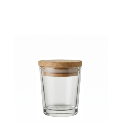 Pote de Vidro para velas 70 ml com Tampa de Bambú