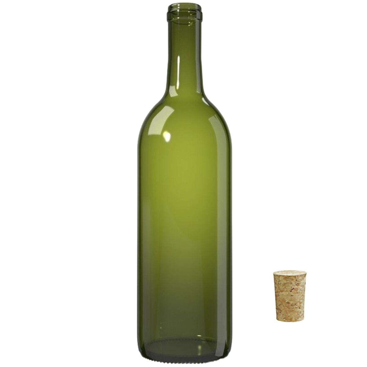 Garrafa de vidro Bordalesa Verde Escura 750 ml - Imagem 6