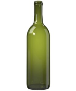 Garrafa de vidro Bordalesa Verde Escura 750 ml