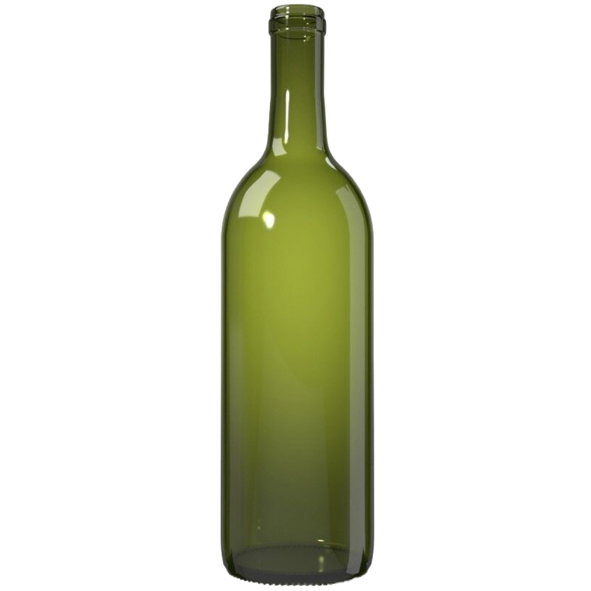 Garrafa de vidro Bordalesa Verde Escura 750 ml