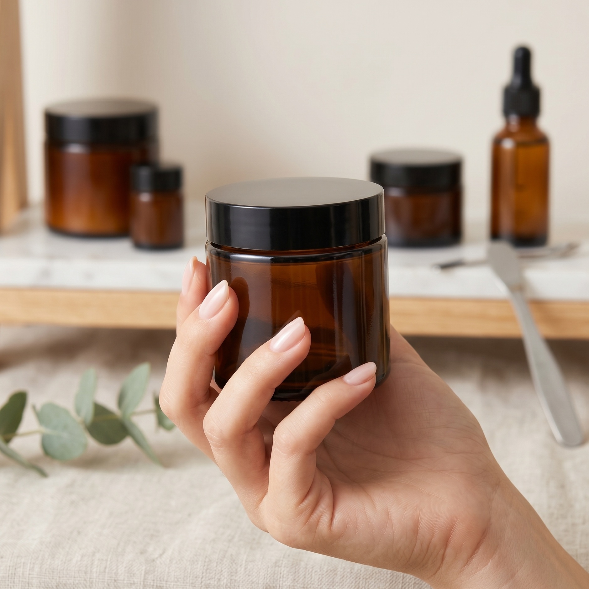 Pote de Vidro Âmbar para Cosméticos 100 ml - Imagem 4
