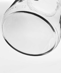 Pote de vidro grande de 2 litros vazio e transparente, destacando o bocal largo ideal para armazenamento de alimentos e conservas.