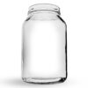 Pote de vidro grande de 3 litros vazio e transparente, destacando o bocal largo ideal para armazenamento de alimentos e conservas.