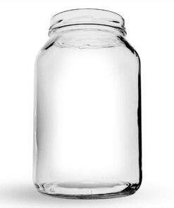 Pote de vidro grande de 3 litros vazio e transparente, destacando o bocal largo ideal para armazenamento de alimentos e conservas.