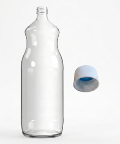 Garrafa de vidro de 1 litro com bocal de 28mm para sucos e detox.