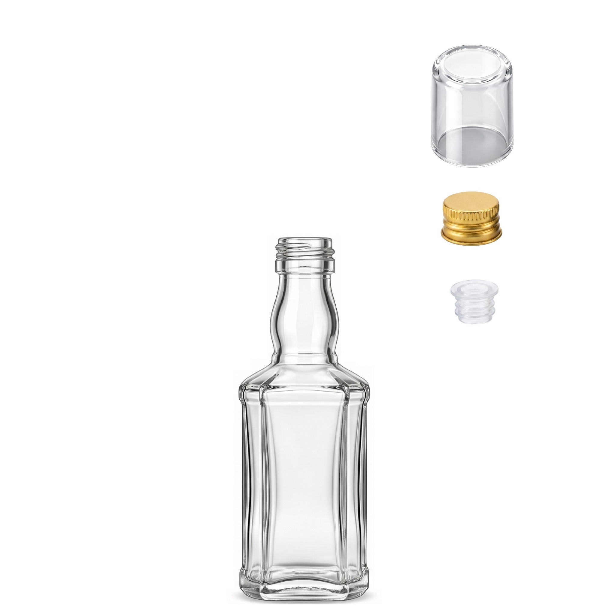 Mini Garrafa de Vidro Whisky 50 ml - Imagem 2